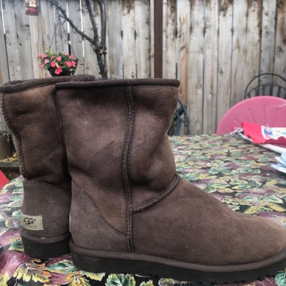 Brown Classic Short II Suede Sherpa Shearling Sheepskin 3825 - Picture 10 of 14